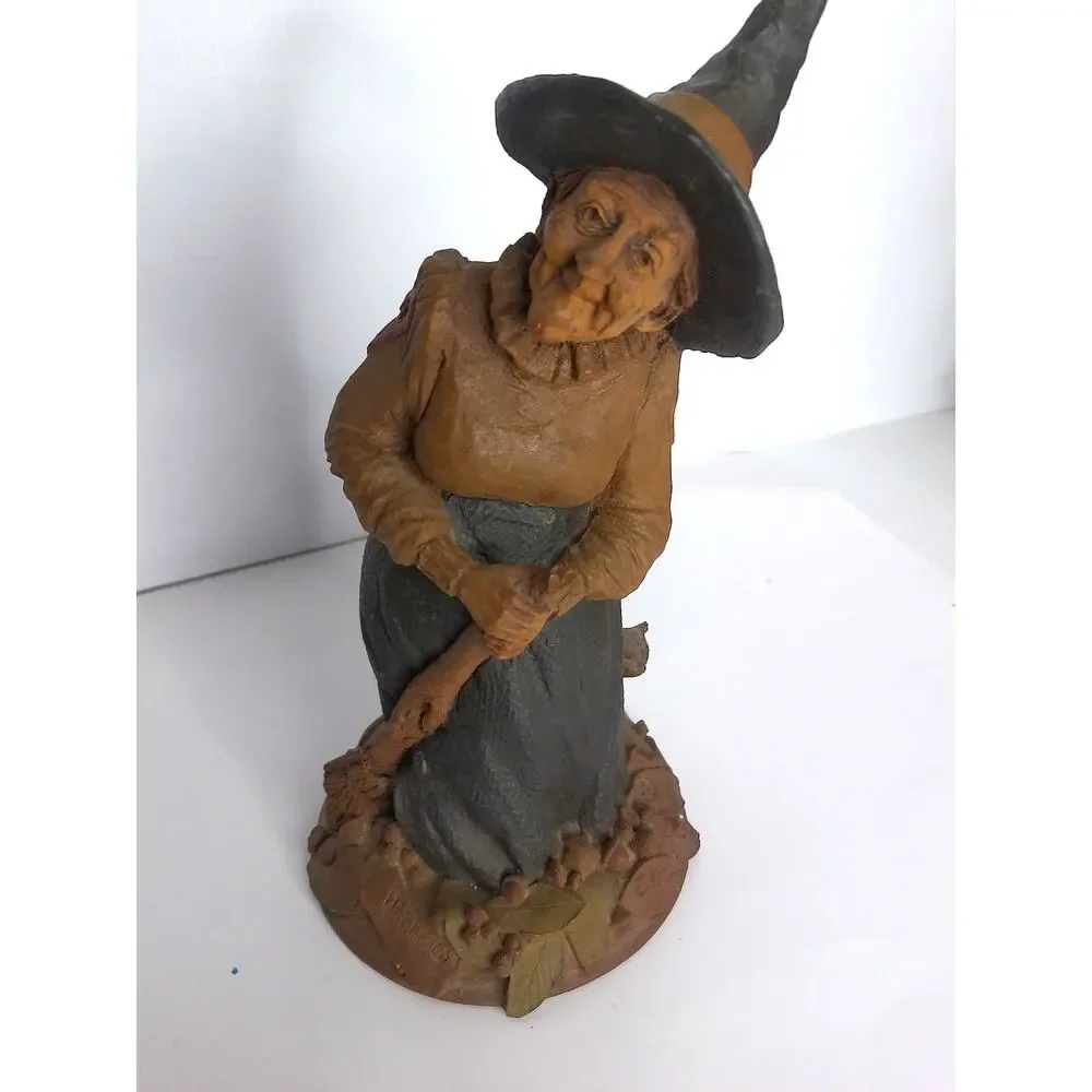 Vintage Tom Clark Cairn Studio Hazel Witch Gnome Halloween Figurine Signed 9